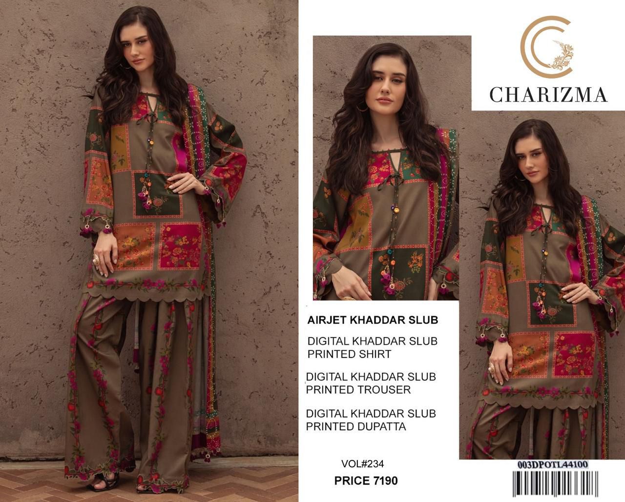 CHARIZMA – Airjet Khaddar Digital Print | Volume 3Pc